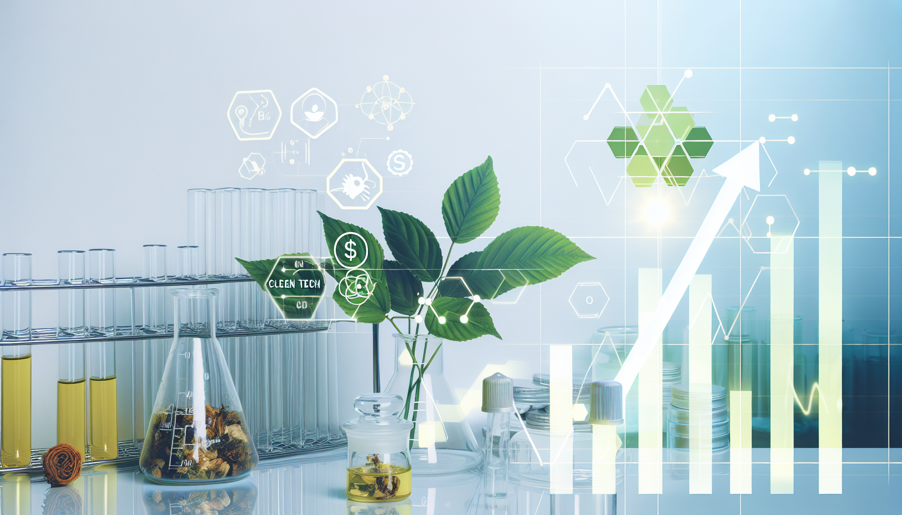 クリーンビューティー投資と成長グラフのビジュアライゼーション